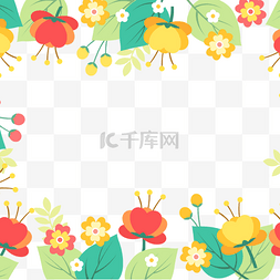 彩色花卉背景图片_彩色爱心春季花卉边框