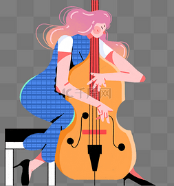 女孩玩大提琴