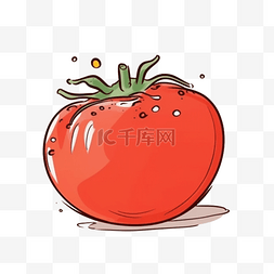 卡通蔬菜插画图片_西红柿番茄卡通风格蔬菜图案