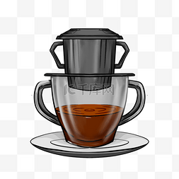 咖啡滴滤图片_下午茶越南特产滤漏咖啡剪贴画