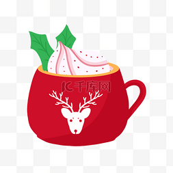圣诞萌鹿图片_红色杯子奶酪杯冰淇淋杯