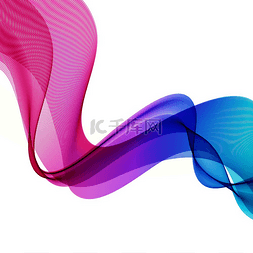 具有蓝色和粉红色平滑色波的抽象