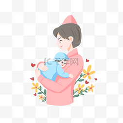 蓝色衣服婴儿图片_国际助产士日穿粉色衣服的护士