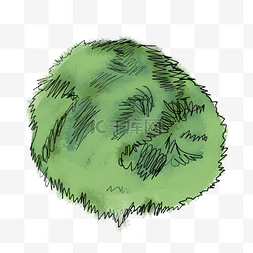 绿色树木漫画素材图片_钱绿色简约漫画树顶