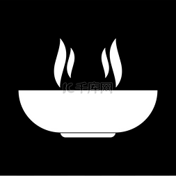热板图片_热菜白色图标.. 热菜是白色图标。