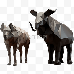日本折纸风格动物大象
