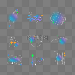 酸性图案图片_潮流弥散酸性手账小装饰套图