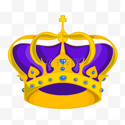 蓝色皇冠标志图片_蓝色心形玛瑙宝石卡通金色皇冠