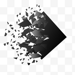 文字粒子图片_方形文字框黑色碎片抽象