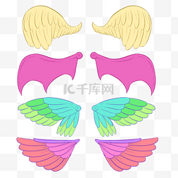 點點蝴蝶結图片_卡通可爱翅膀天使鸟蝴蝶形状怪物