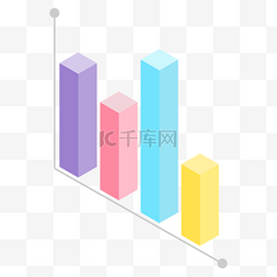 阶梯柱状图片_商务风彩色柱状数据图