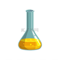 水烧杯图片_化学烧瓶用黄色液体隔离实验室容