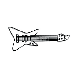 电吉他音乐图片_吉他乐器涂鸦素描卡通矢量吉他乐