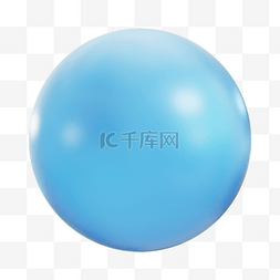 圆球仙人球图片_3DC4D立体蓝色玻璃球