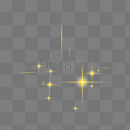 星星黄色五角星图片_夜晚发光星星光效装饰