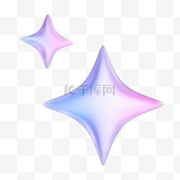 星星打底图片_3d蓝紫星星