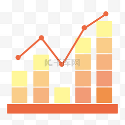 橙色橙色曲线图片_统计剪贴画橙色渐变图表