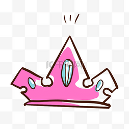 粉色线稿线条宝石皇冠