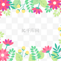 彩绘春季花卉图片_浪漫紫色彩绘春季花卉边框