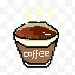 咖啡豆图案图片_纸杯像素咖啡图案