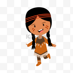 民族衣服图片_美洲印第安人原住民开心女孩民族