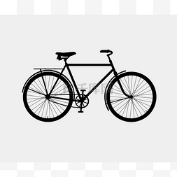 卡通自行车图片_经典自行车的剪影