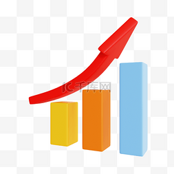 数据柱状图模板图片_3DC4D立体金融经济上升箭头