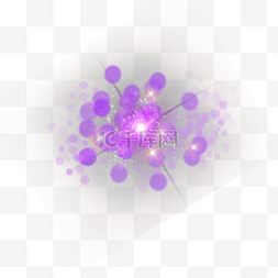 闪光光效效果图片_线条连接的紫色圆点抽象光效