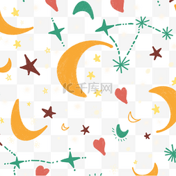 星星和天空图片_黄色卡通月亮和星点天空月亮航星