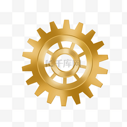 齿轮白线图片_金色质感金属齿轮