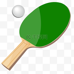 绿色金色线条木质乒乓球剪贴画