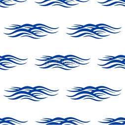 海浪无缝模式与白色背景上的蓝色