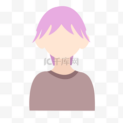 紫色头发卡通图片_紫色头发帅气男士卡通人物图标