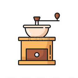 研磨咖啡图片_复古咖啡研磨机，带手柄，可烤豆