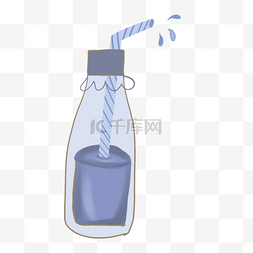 蓝色素描饮料瓶子