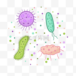 细菌微生物病毒卡通剪贴画