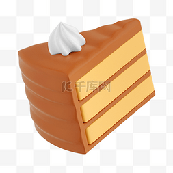 糕点甜点图片_棕色3D立体甜品甜点美食蛋糕