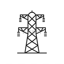 工程履约图片_格子塔和架空电力线隔离细线图标