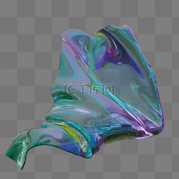 3D立体酸性透明玻璃流动丝绸