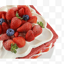 夹心奶油蛋糕图片_草莓夹心裸奶油蛋糕蓝莓