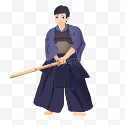 武士人物图片_日本男剑道武士卡通