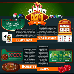 赌场游戏信息图表的矢量图解