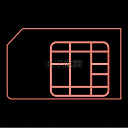 霓虹灯卡红色矢量插图平面风格的