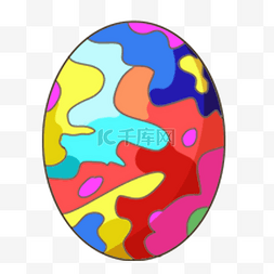 抽象蛋图片_彩色创意卡通抽象复活节彩蛋