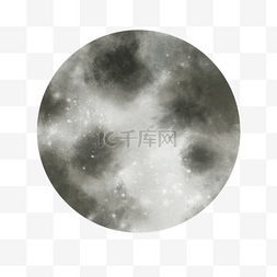 星球表面纹理图片_月亮大的圆的水彩风格