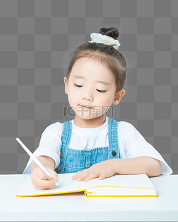 小女孩写作业图片_小女孩写作业人物