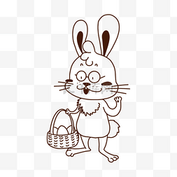 拿篮子的兔子图片_复活节拿篮子的兔子