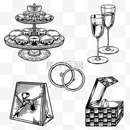 婚礼单品组图雕刻风格戒指