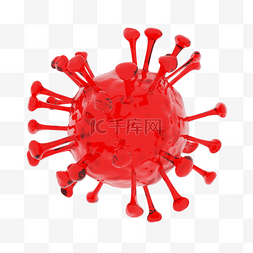 细菌病毒微生物图片_3D红色细菌病毒