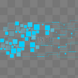 科技蓝色方块图形图片_小方块几何图形